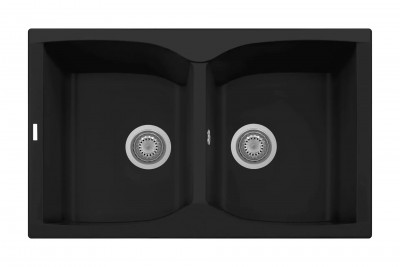 NK07920 Lavello 2 vasche Plados Serie Corax 79-20 code 70 ULTRAGRANIT BLACK MATT