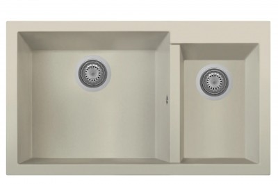 Lavello 2 Vasche Installazione Sottotop Plados Serie One 86-20ST code 55 ULTRAGRANIT SAHARA ON8620ST