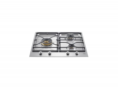 Piano Cottura ad Incasso 60 a Segmenti Cm 3 Fuochi Dual Wok Griglie in Ghisa Serie Professional Acciaio Inox Bertazzoni PM6030X