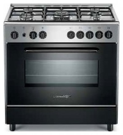 La Germania S85C61XT/19 Cucina Libera installazione 80 x 50 cm 5 Fuochi Gas Forno Elettrico Finitura Nero Griglie Smaltate 