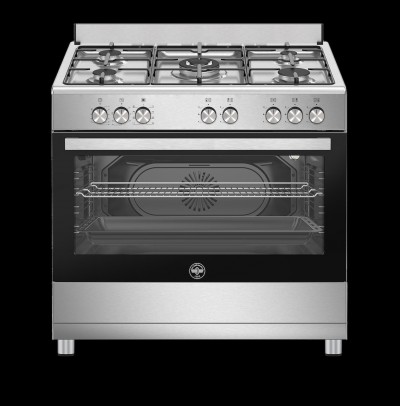 La Germania SE965EX/24 Cucina Libera installazione 90 x 60 cm 5 Fuochi Gas Forno Elettrico Finitura Inox Griglie Smaltate 