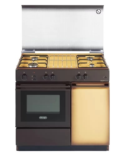 De Longhi SGGK 854 N ED Serie Smart Cucina Libera installazione 86 x 50 cm 4 Fuochi Gas e Forno a Gas e stipetto Finitura Coppertone Griglie Smaltate 