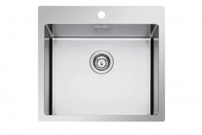 Lavello 1 Vasca Filotop 540 x 510 mm Acciaio Inox MAKI MIX-R SATINATO Plados SR5500