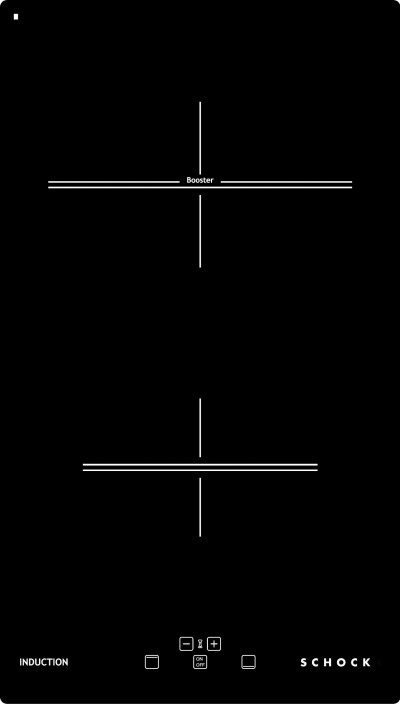 Piano Cottura da Incasso Induzione 30 cm Domino 2 Zone Vetroceramica Nero PC30 SCHOCK STI32