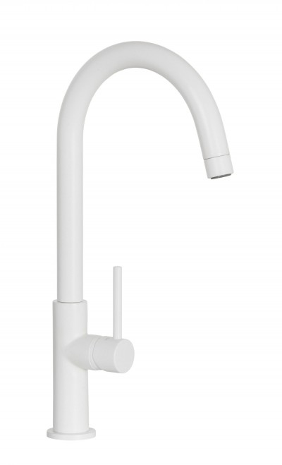 Miscelatore Cucina monocomando canna alta a tubo tutto colore finitura Bianco Puro AQUADROP T SCHOCK SXDROPT99