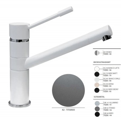 TIZEK Miscelatore rubinetto Plados  code 42 ULTRAMETAL TITANIO