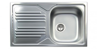 Lavello da Incasso 1 Vasca con Gocciolatoio a Sinistra 86 x 50 cm Acciaio Inox Serie Atmosfera Apell TM861ILPC