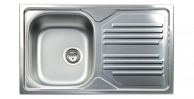 Lavello da Incasso 1 Vasca con Gocciolatoio a Destra 86 x 50 cm Acciaio Inox Serie Atmosfera Apell TM861IRPC 