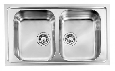 Lavello da Incasso 2 Vasche profondità 21 cm 86 x 50 cm Sopratop Acciaio Inox satinato CM ZENITH 210 011224.X1.01.2018 - 011224 XCSSP